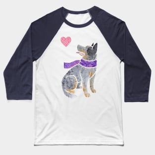 Watercolour Australian Cattle Dog Baseball T-Shirt